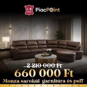 Luxus Olasz Valódi Bőr Sarokülőgarnitúra Puffal – MONZA